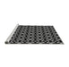 Sideview of Machine Washable Transitional Midnight Gray Rug, wshpat2462gry