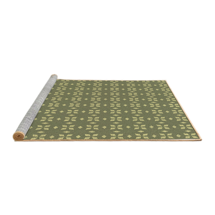 Sideview of Machine Washable Transitional Fern Green Rug, wshpat2466brn