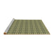 Sideview of Machine Washable Transitional Fern Green Rug, wshpat2466brn