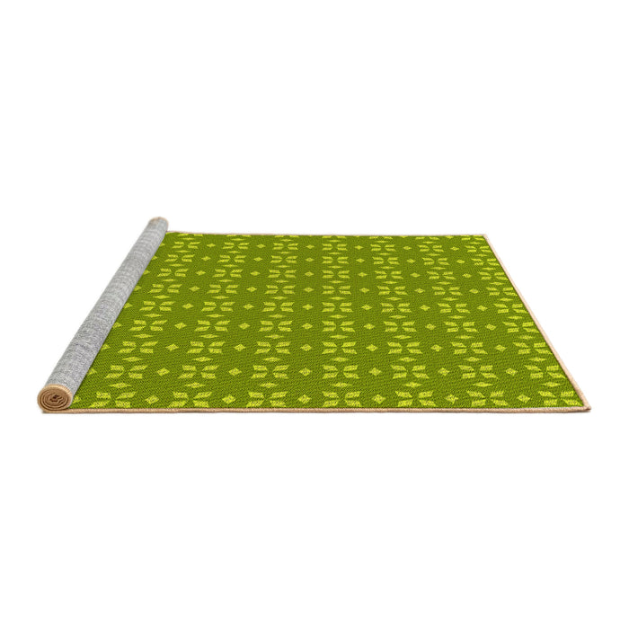 Sideview of Machine Washable Transitional Pistachio Green Rug, wshpat2466yw