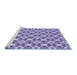 Sideview of Machine Washable Transitional Blue Rug, wshpat2467blu