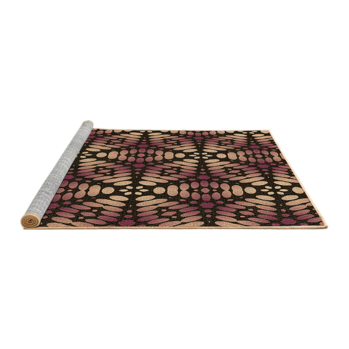 Sideview of Machine Washable Transitional Midnight Gray Rug, wshpat2468brn