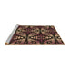 Sideview of Machine Washable Transitional Midnight Gray Rug, wshpat2468brn