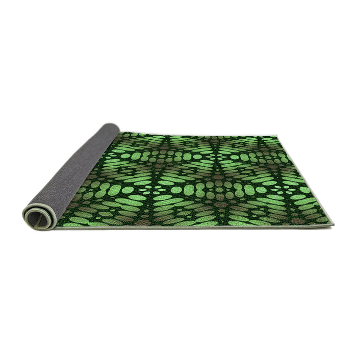 Thickness of Patterned Dark Forest Green Rug, pat2468grn