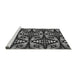 Sideview of Machine Washable Transitional Midnight Gray Rug, wshpat2468gry