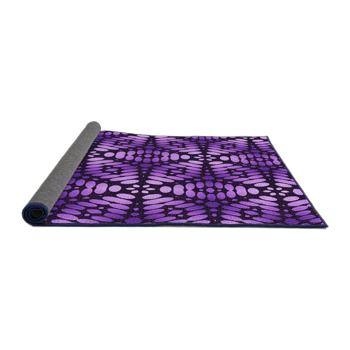 Thickness of Patterned Purple Rug, pat2468pur