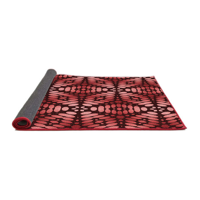 Thickness of Patterned Maroon Red Rug, pat2468rd
