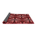 Thickness of Patterned Maroon Red Rug, pat2468rd