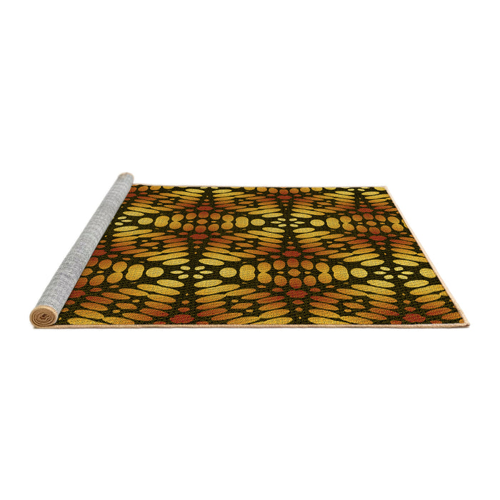 Sideview of Machine Washable Transitional Night Red Rug, wshpat2468yw