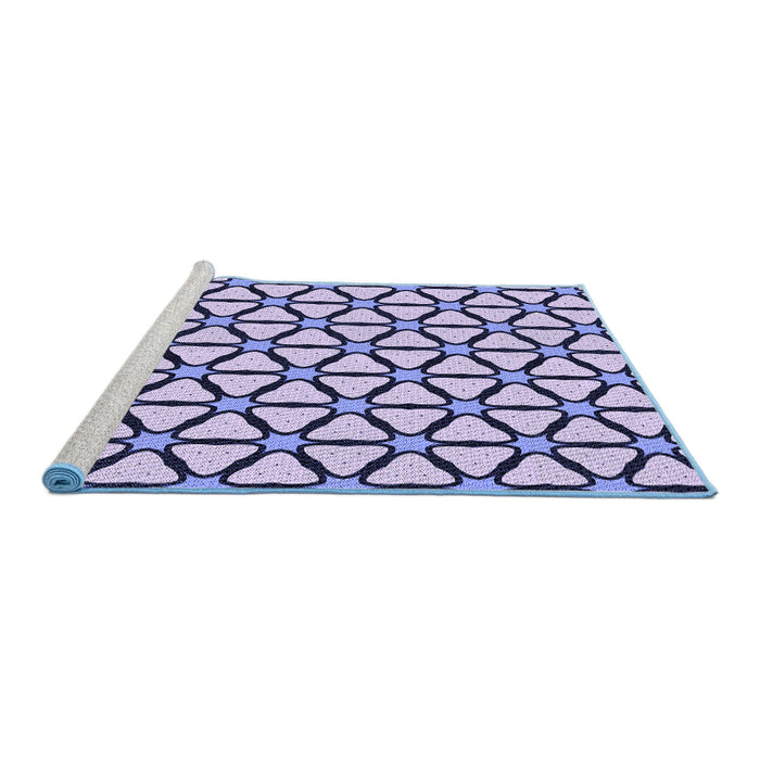 Sideview of Machine Washable Transitional Dark Slate Blue Purple Rug, wshpat2469blu