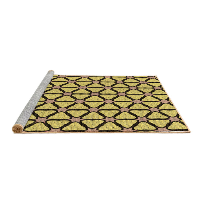 Sideview of Machine Washable Transitional Bright Gold Yellow Rug, wshpat2469brn