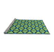 Sideview of Machine Washable Transitional Medium Teal Green Rug, wshpat2469lblu