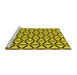 Sideview of Machine Washable Transitional Yellow Rug, wshpat2469yw