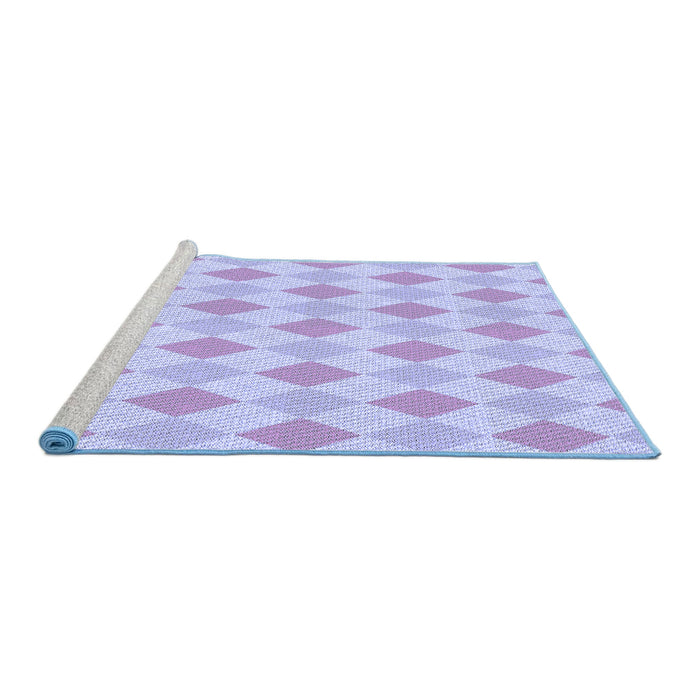 Sideview of Machine Washable Transitional Purple Mimosa Purple Rug, wshpat247blu