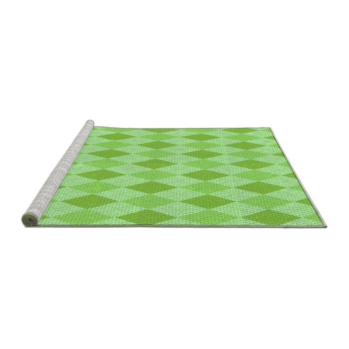 Sideview of Machine Washable Transitional Green Rug, wshpat247grn