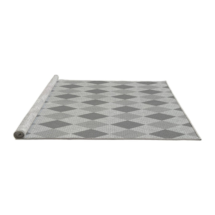 Sideview of Machine Washable Transitional Platinum Silver Gray Rug, wshpat247gry
