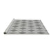 Sideview of Machine Washable Transitional Platinum Silver Gray Rug, wshpat247gry