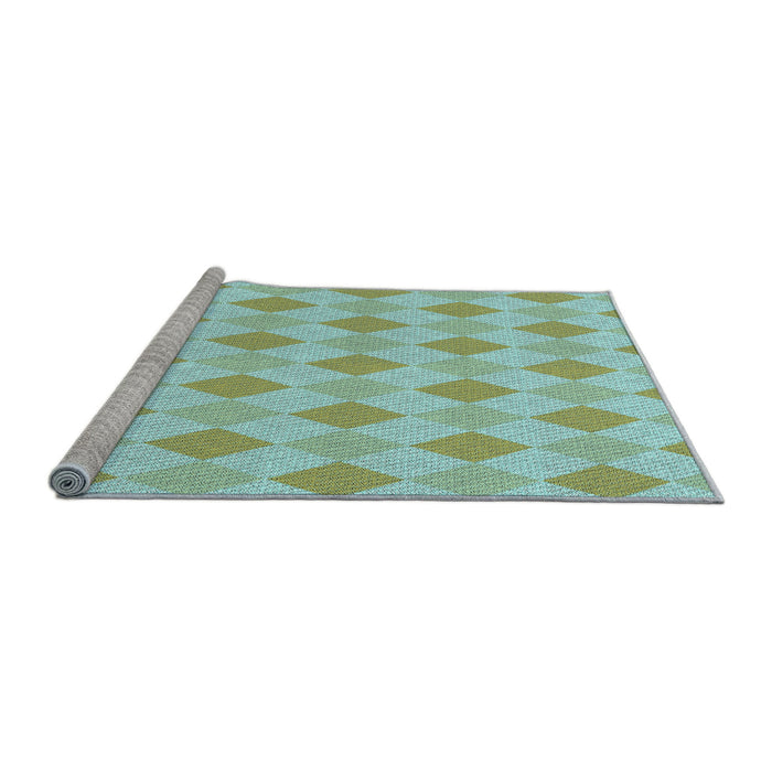 Sideview of Machine Washable Transitional Dollar Bill Green Rug, wshpat247lblu