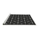 Sideview of Machine Washable Transitional Black Rug, wshpat2471gry