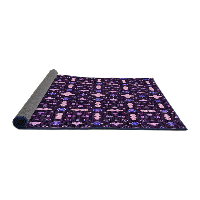 Thickness of Patterned Deep Purple Rug, pat2471pur
