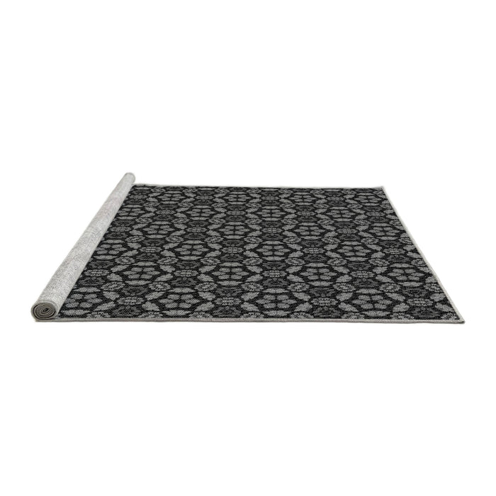 Sideview of Machine Washable Transitional Gray Rug, wshpat2472gry