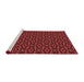 Sideview of Machine Washable Transitional Red Rug, wshpat2472rd