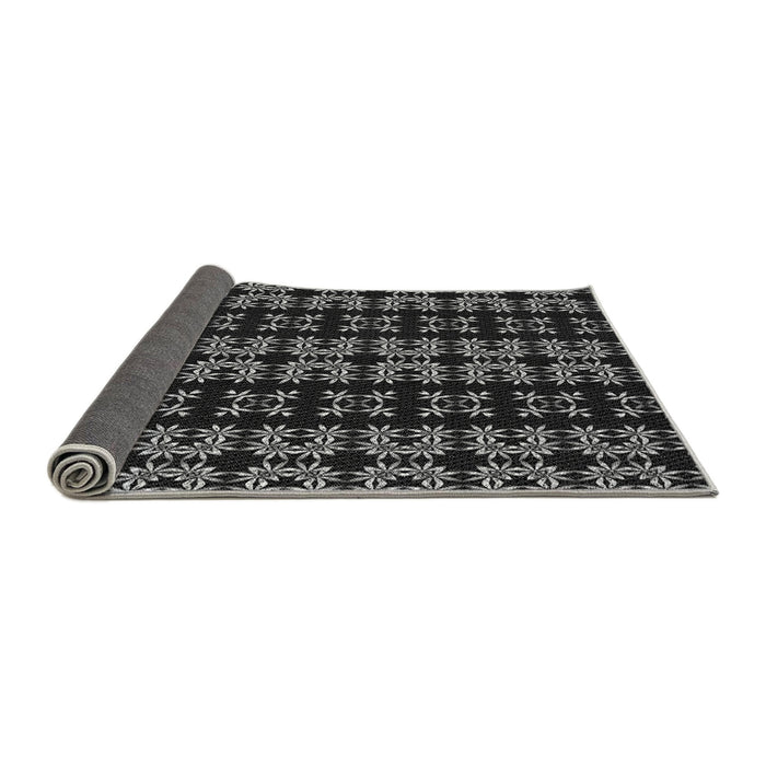 Thickness of Patterned Black Rug, pat2473gry