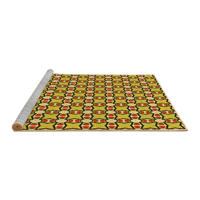 Sideview of Machine Washable Transitional Red Brown Rug, wshpat2474yw
