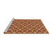 Sideview of Machine Washable Transitional Yellow Rug, wshpat2475brn