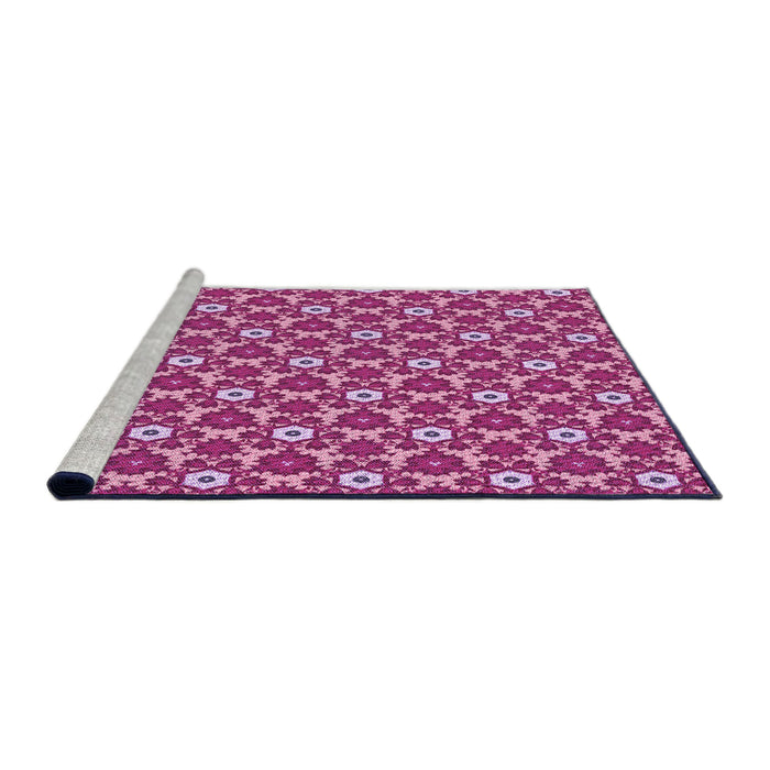 Sideview of Machine Washable Transitional Medium Violet Red Pink Rug, wshpat2475pur