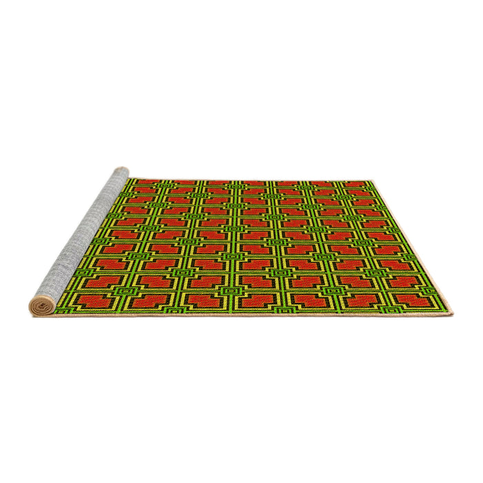 Sideview of Machine Washable Transitional Pistachio Green Rug, wshpat2476yw