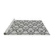 Sideview of Machine Washable Transitional Gainsboro Gray Rug, wshpat2477gry