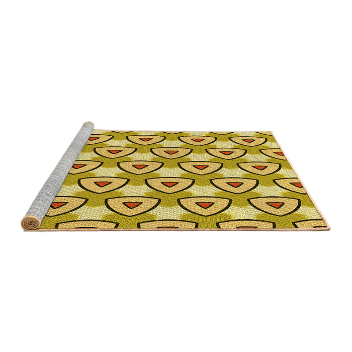 Sideview of Machine Washable Transitional Bold Yellow Rug, wshpat2477yw