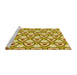 Sideview of Machine Washable Transitional Bold Yellow Rug, wshpat2477yw