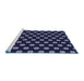 Sideview of Machine Washable Transitional Night Blue Rug, wshpat2478blu