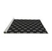 Sideview of Machine Washable Transitional Black Rug, wshpat2478gry