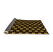 Thickness of Patterned Black Brown Rug, pat2478org