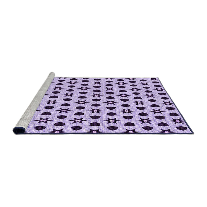 Sideview of Machine Washable Transitional Pale Lilac Purple Rug, wshpat2479pur