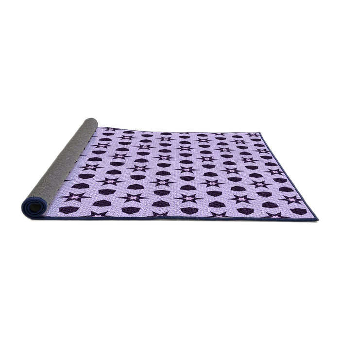 Thickness of Patterned Pale Lilac Purple Rug, pat2479pur