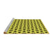 Sideview of Machine Washable Transitional Yellow Rug, wshpat2479yw