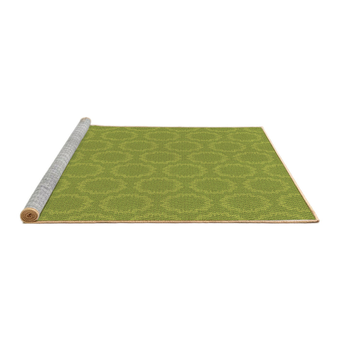 Sideview of Machine Washable Transitional Pistachio Green Rug, wshpat2480brn