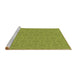 Sideview of Machine Washable Transitional Pistachio Green Rug, wshpat2480brn