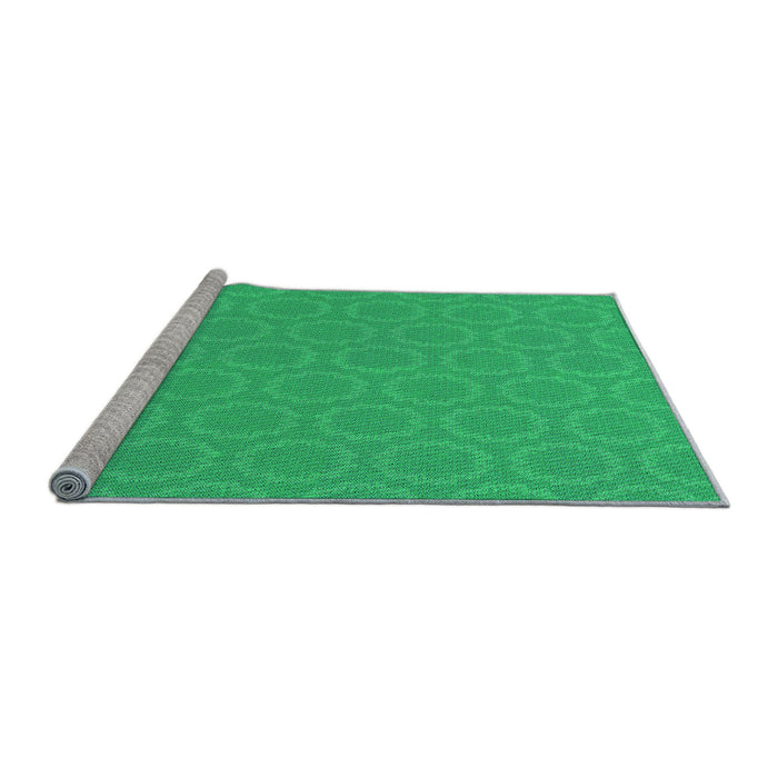 Sideview of Machine Washable Transitional Spring Green Rug, wshpat2480lblu