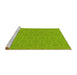 Sideview of Machine Washable Transitional Green Rug, wshpat2480yw