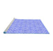 Sideview of Machine Washable Transitional Light Slate Blue Rug, wshpat2481blu