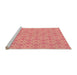 Sideview of Machine Washable Transitional Light Salmon Rose Pink Rug, wshpat2481org