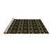 Sideview of Machine Washable Transitional Black Rug, wshpat2482brn