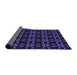 Thickness of Patterned Slate Blue Rug, pat2482pur