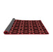 Thickness of Patterned Dark Scarlet Red Rug, pat2482rd