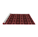 Sideview of Machine Washable Transitional Dark Scarlet Red Rug, wshpat2482rd